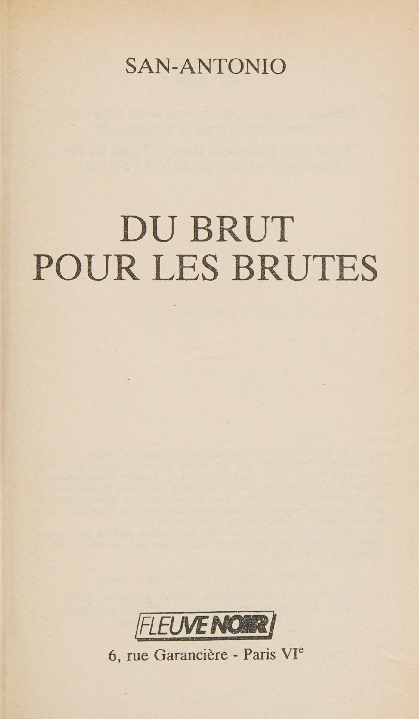 Du Brut Pour les Brutes