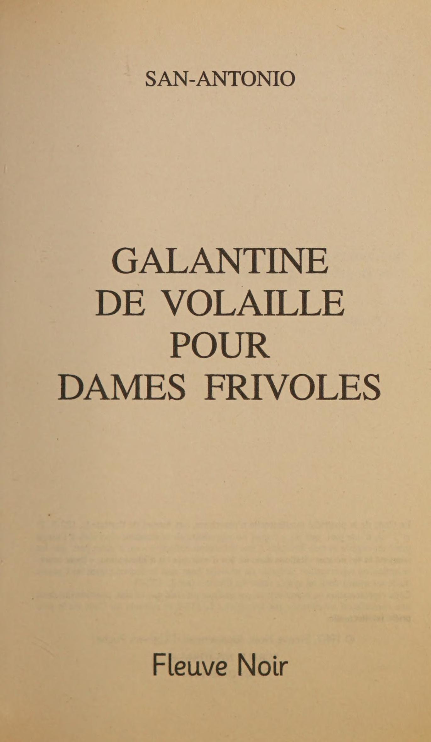 Galantine de Volaille Pour Dames Frivoles