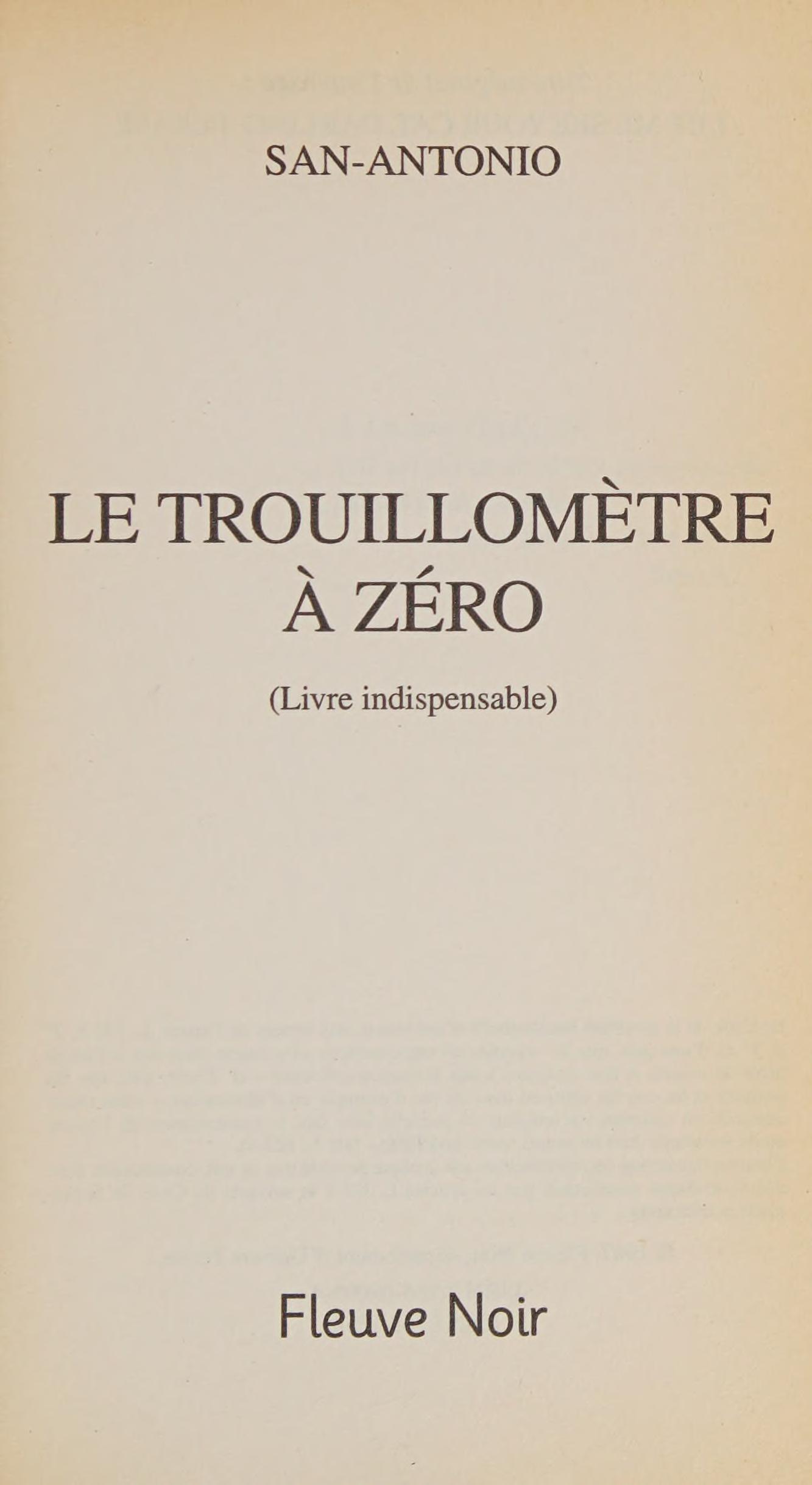 Le Trouillometre a Zero Livre Indispensable