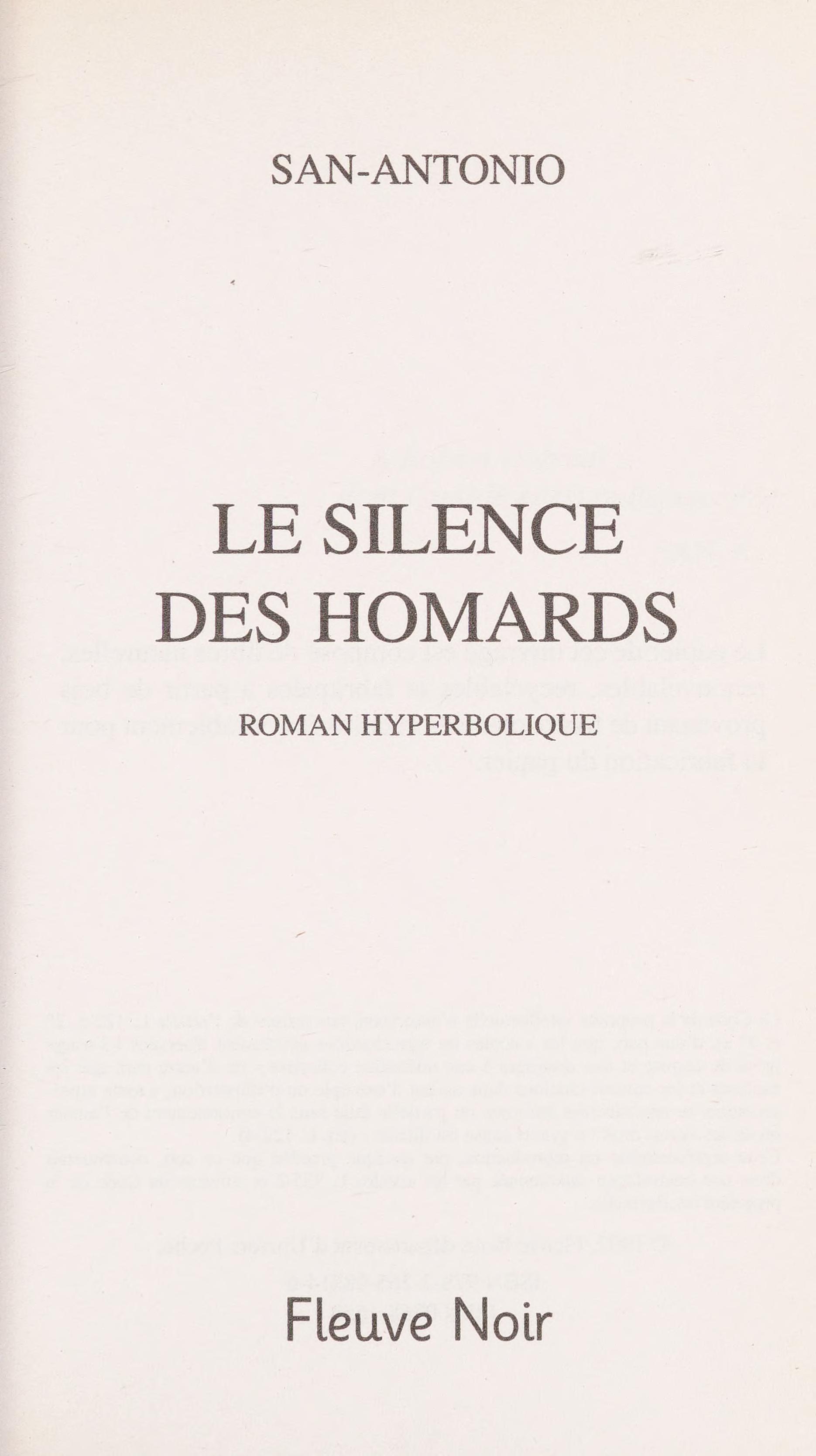 Le Silence des Homards