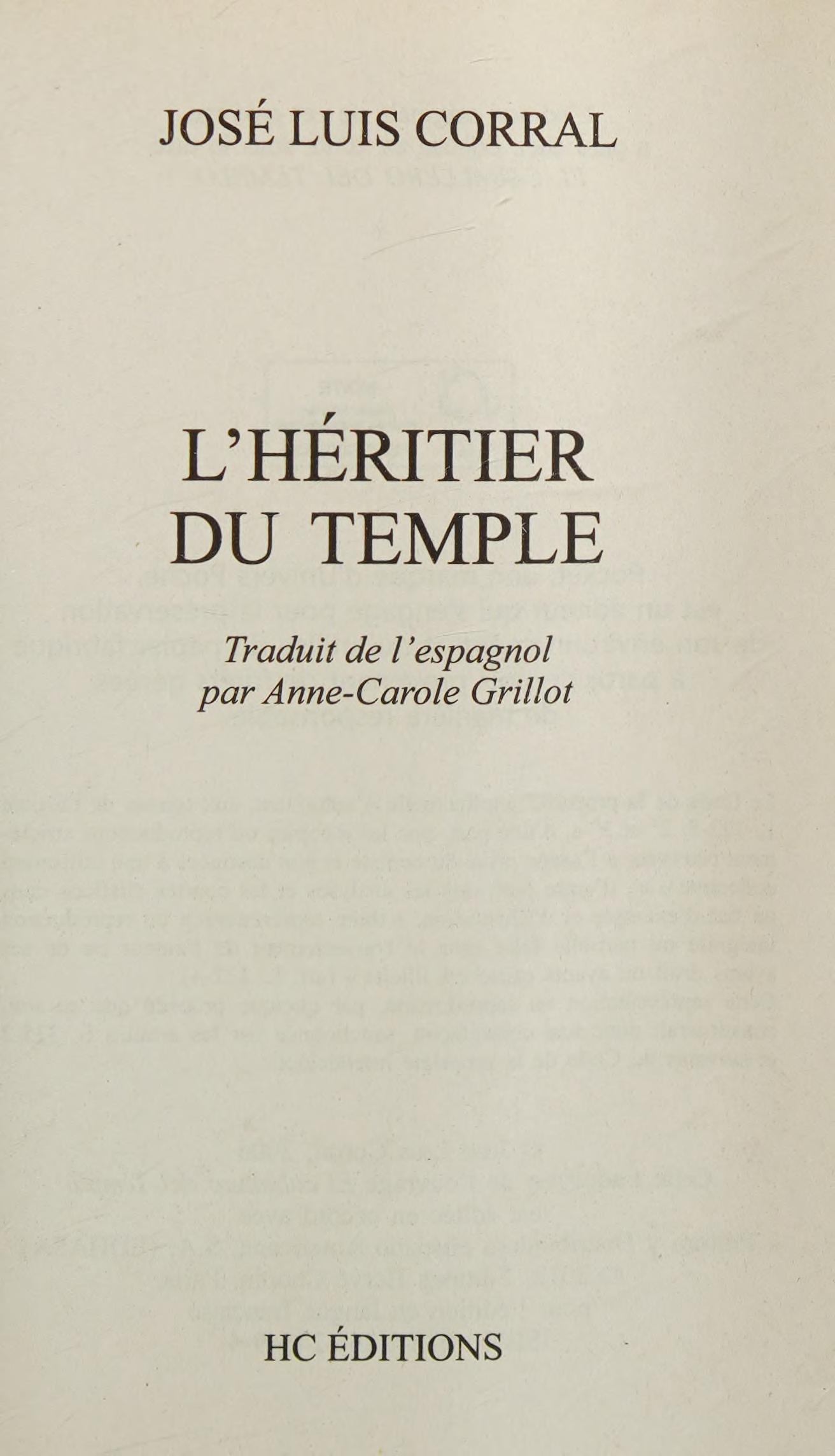 L heritier du Temple
