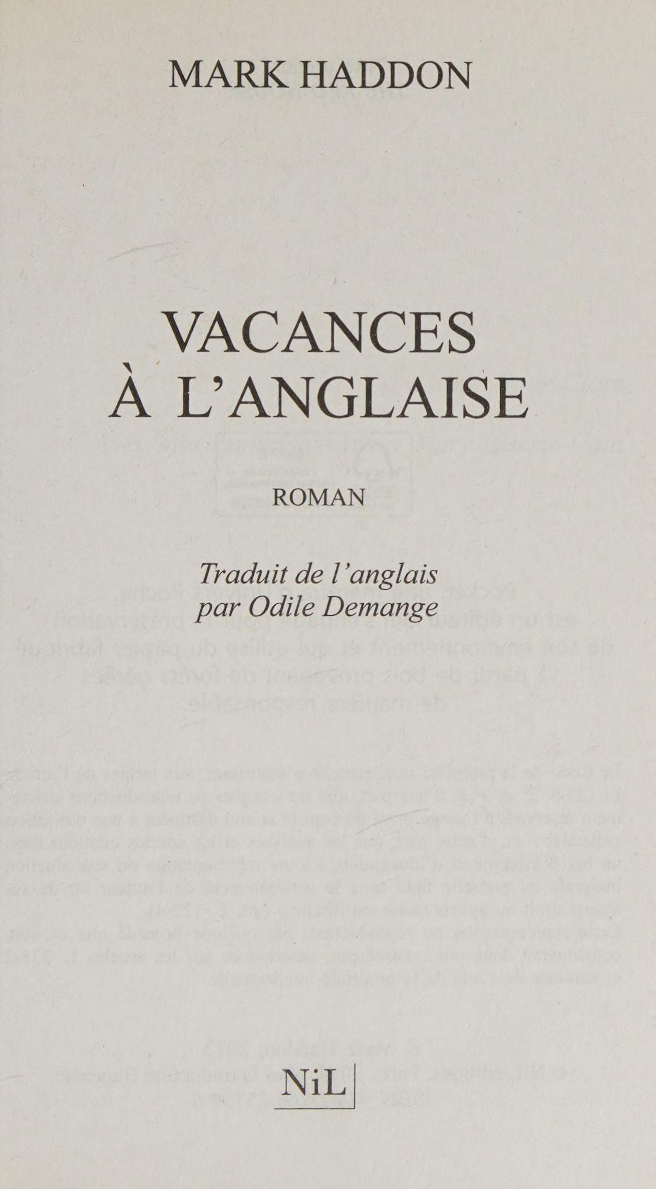 Vacances À L'Anglaise
