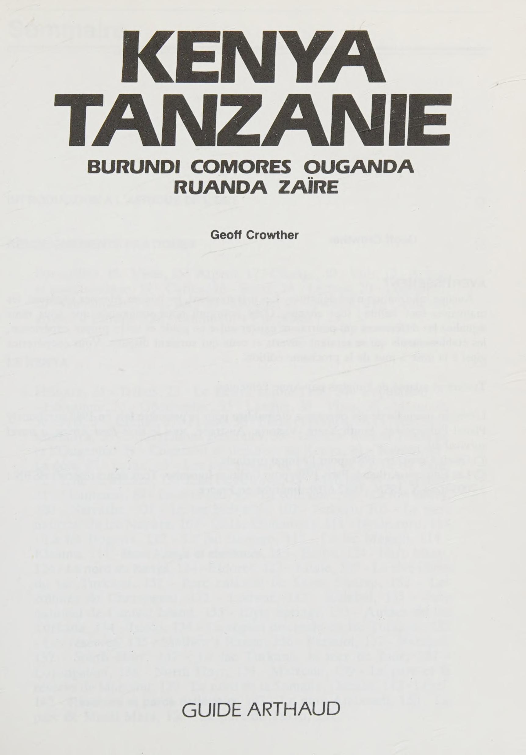 Kenya, Tanzanie, Burundi, Comores, Ouganda, Ruanda, Zaïre