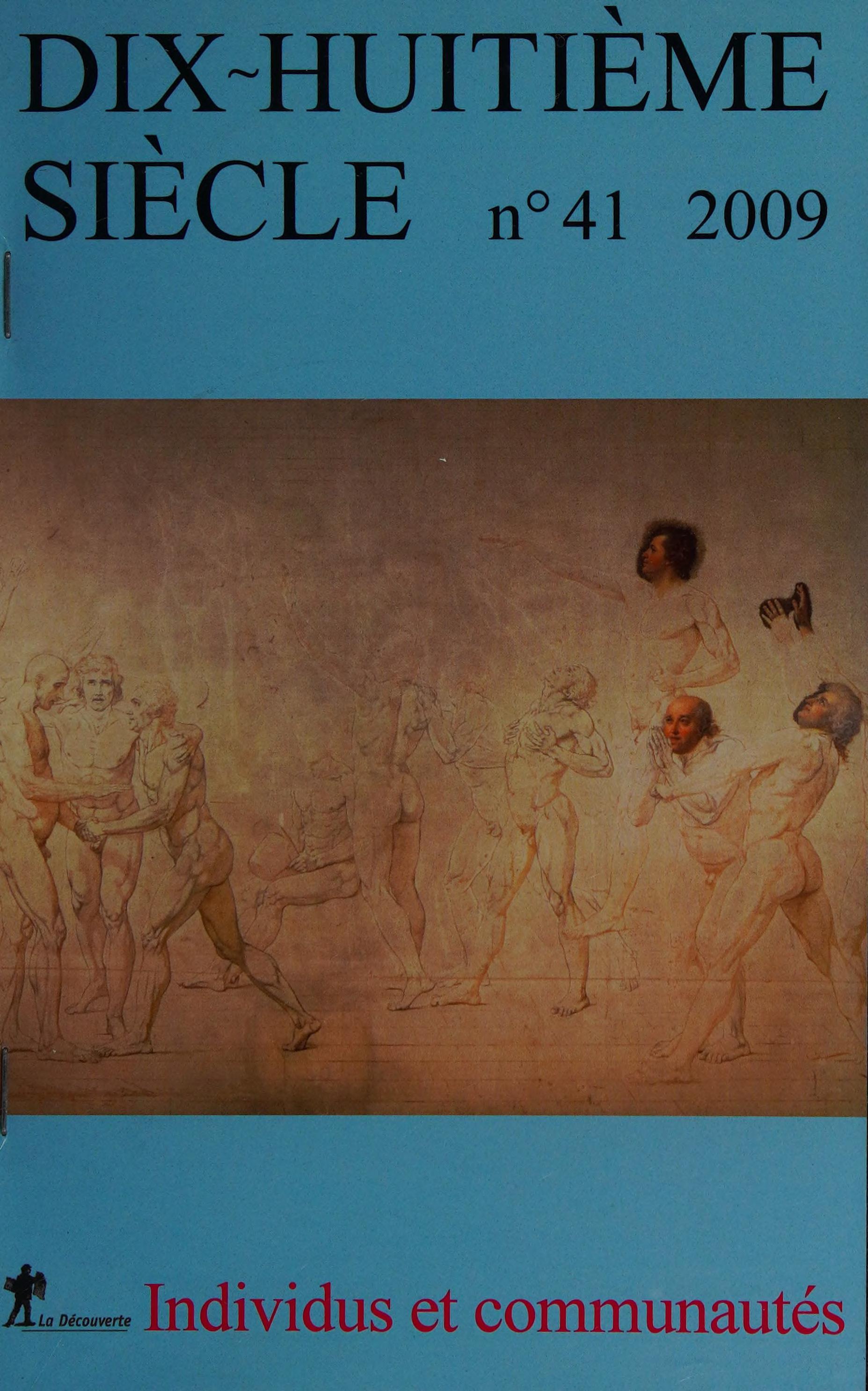 Individus et communautes a l epoque des Lumieres