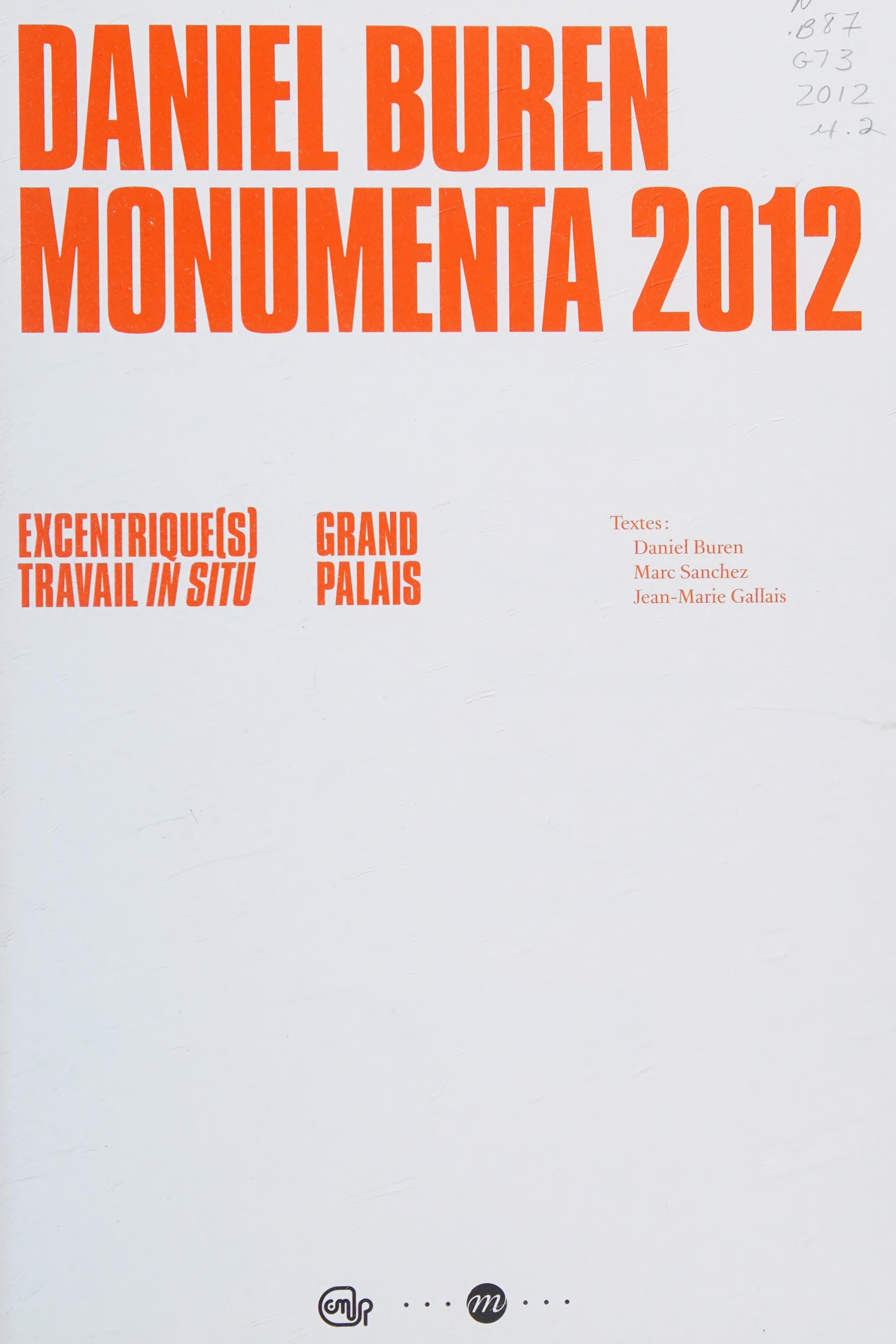 DANIEL BUREN MONUMENTA 2012 (BILINGUE FRANCAIS