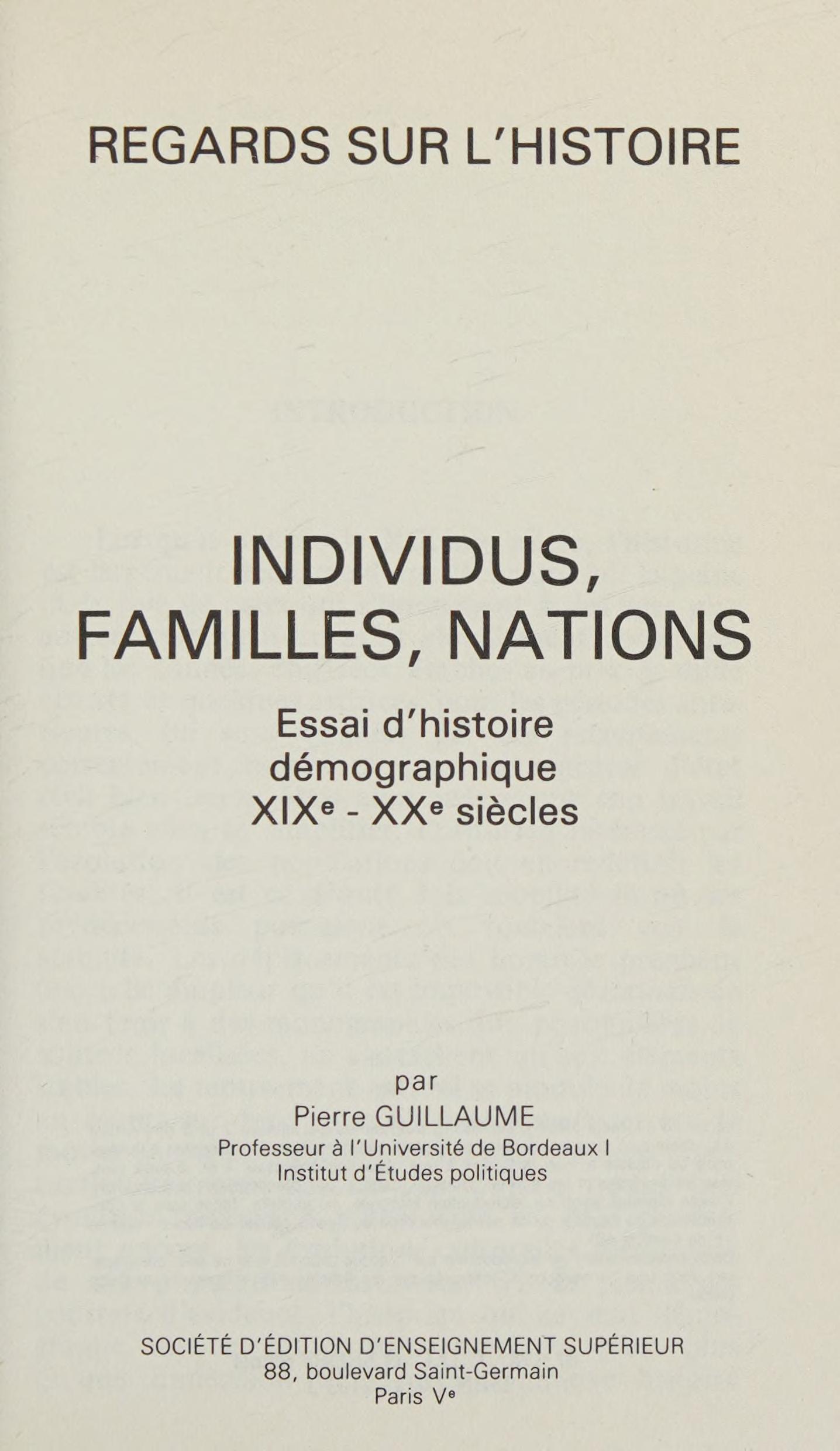 Individus, familles, nations
