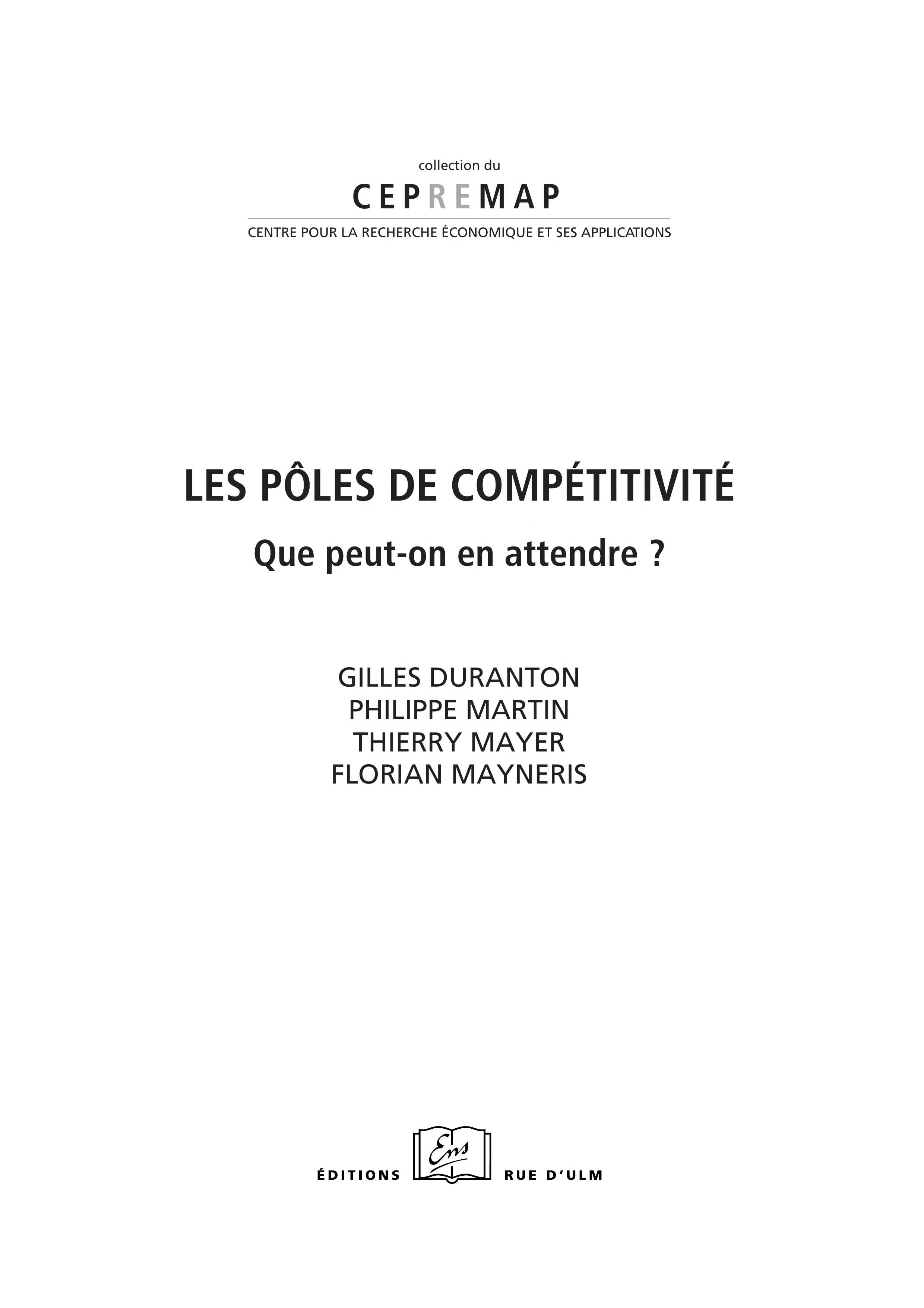 Les poles de competitivite