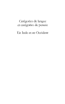 Categories de langue et categories de pensee en Inde et en occident