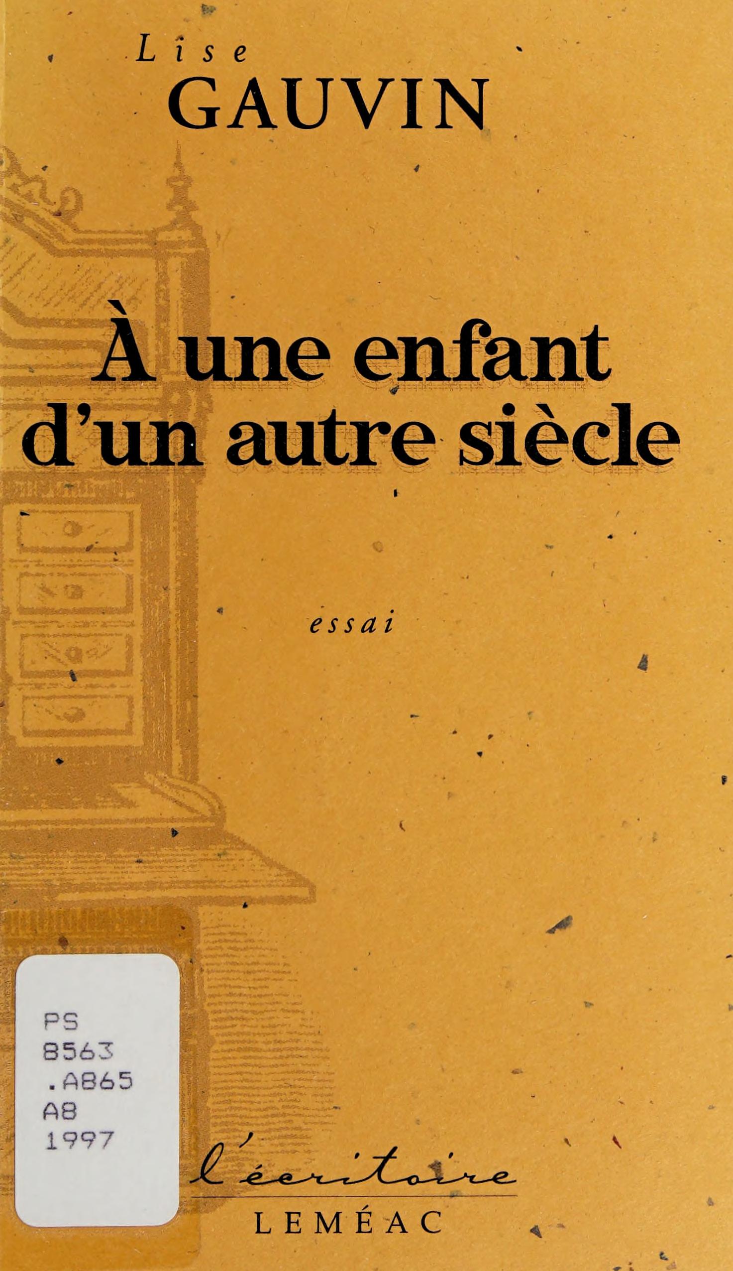 A Une Enfant D Un Autre Siecle