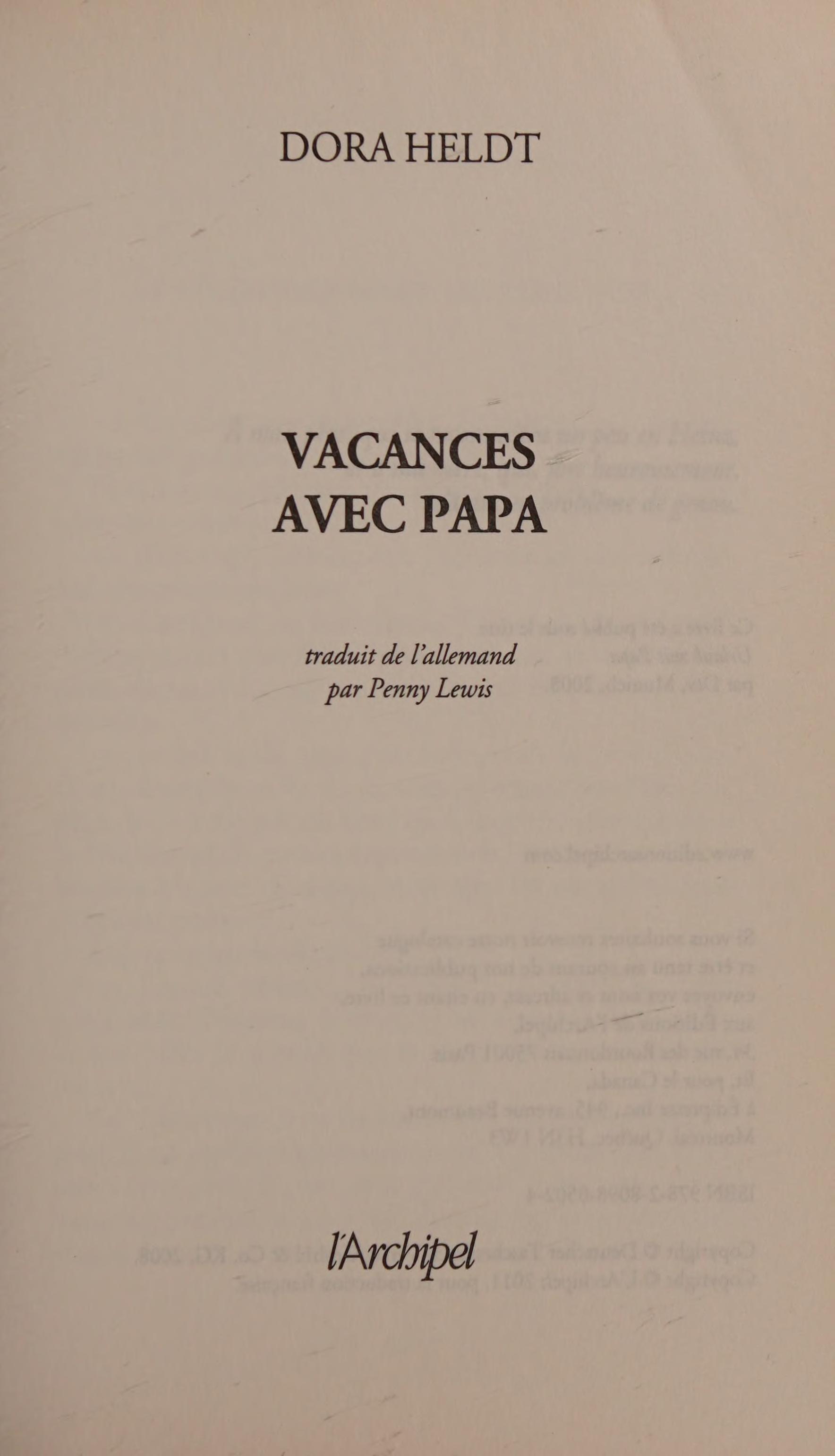 Vacances Avec Papa