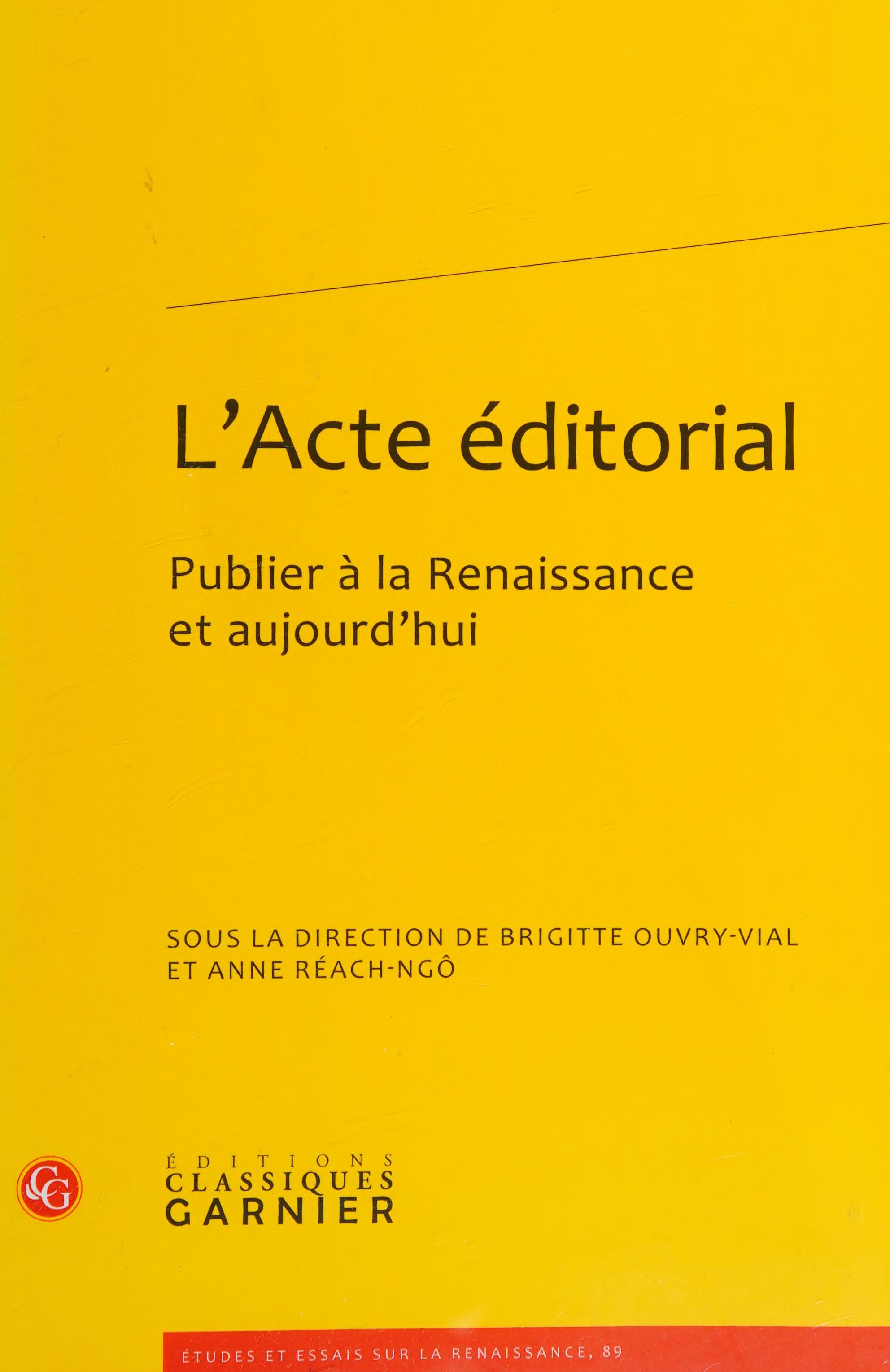 L acte editorial