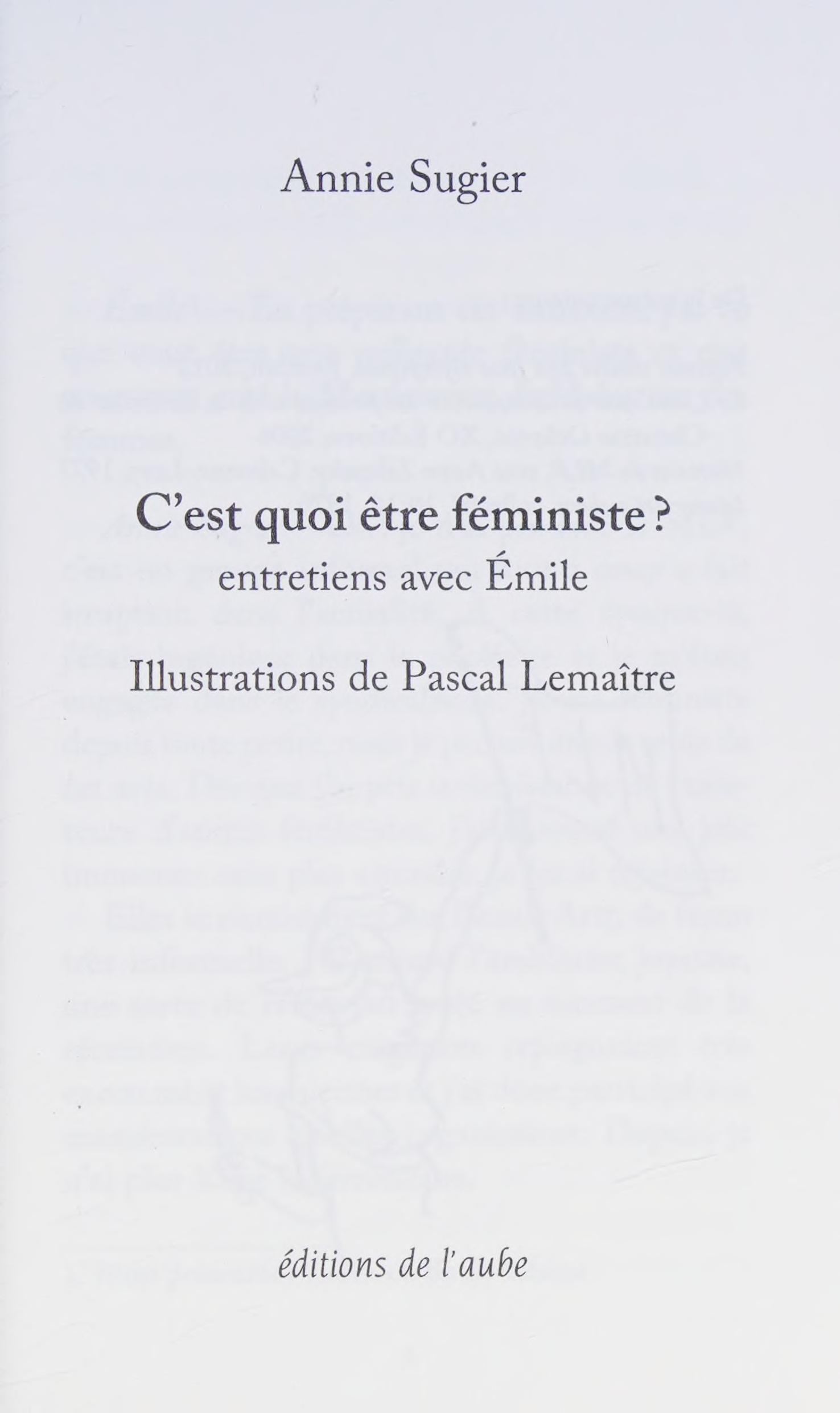 C'EST QUOI ETRE FEMINISTE ?