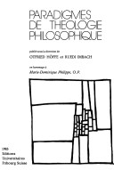 Paradigmes de theologie philosophique
