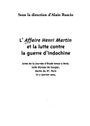 L' Affaire Henri Martin et la lutte contre la guerre d'Indochine