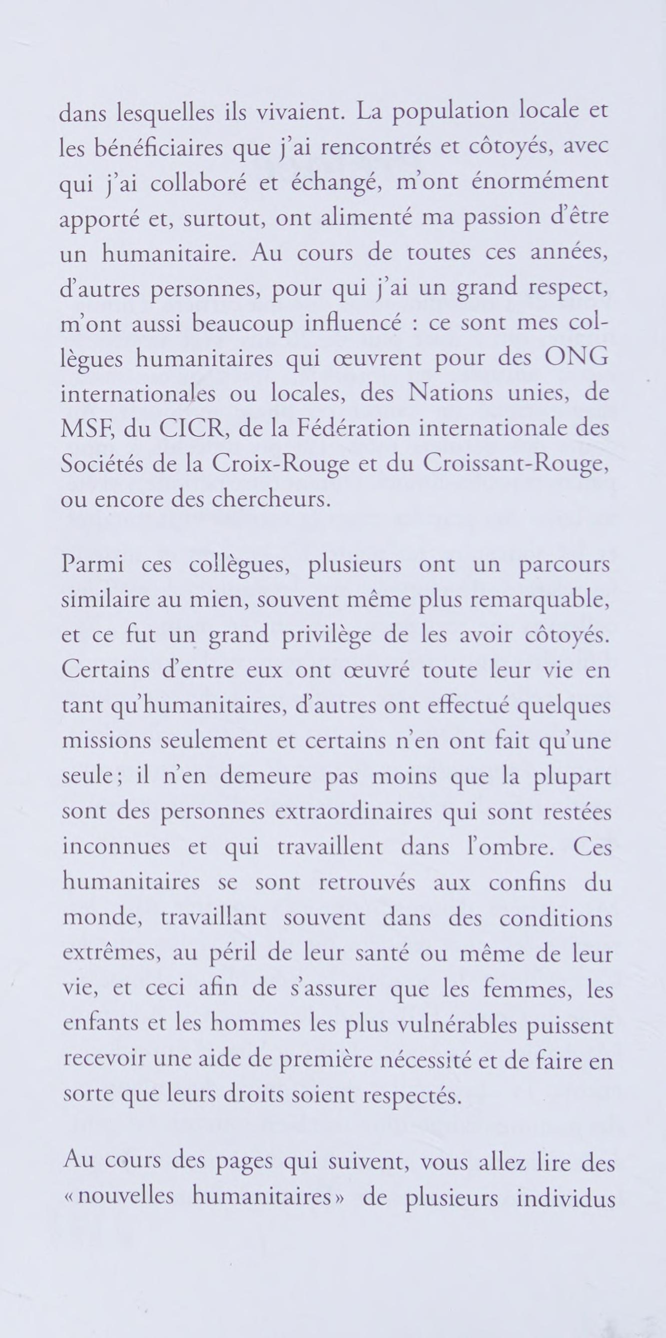 Nouvelles D'Humanitaires
