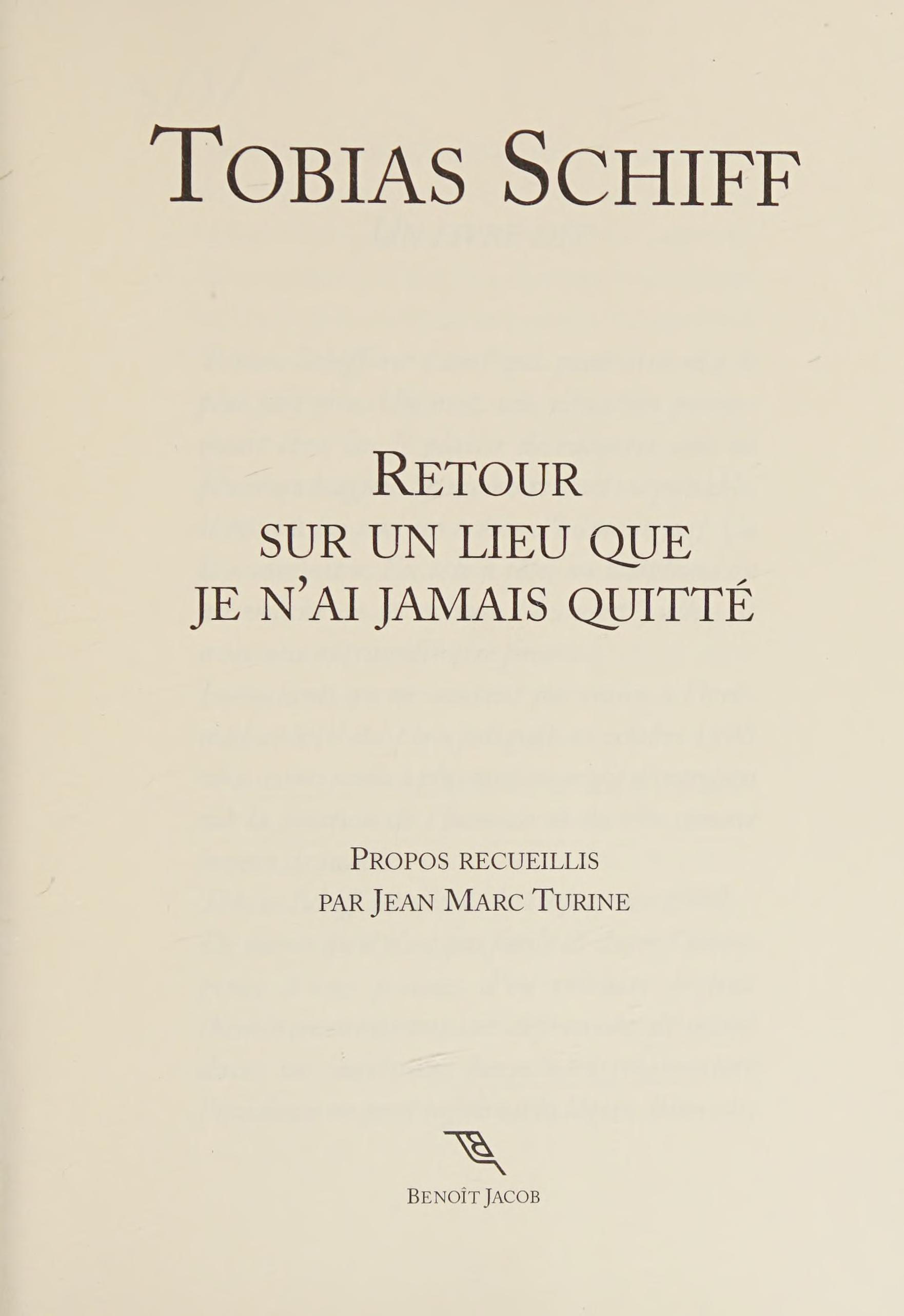 Retour Sur Un Lieu Que Je N'Ai Jamais Quitté