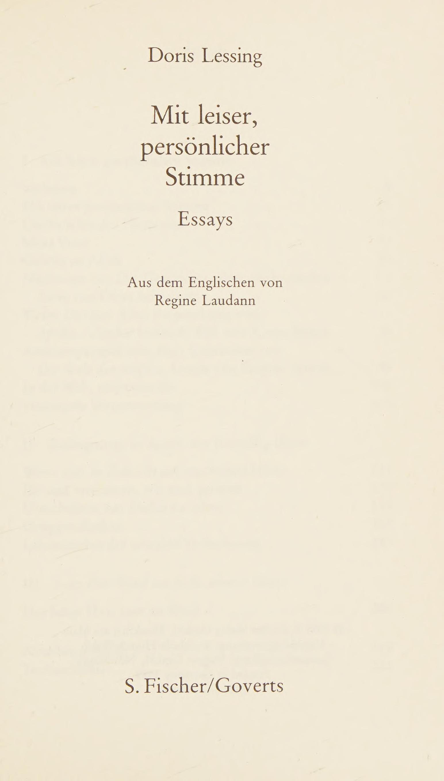 Mit Leiser, Persönlicher Stimme