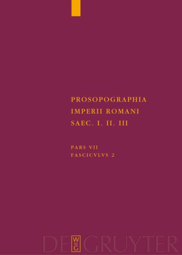Prosopographia Imperii Romani Saec I II III