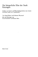 Die Bürgerliche Elite Der Stadt Kitzingen
