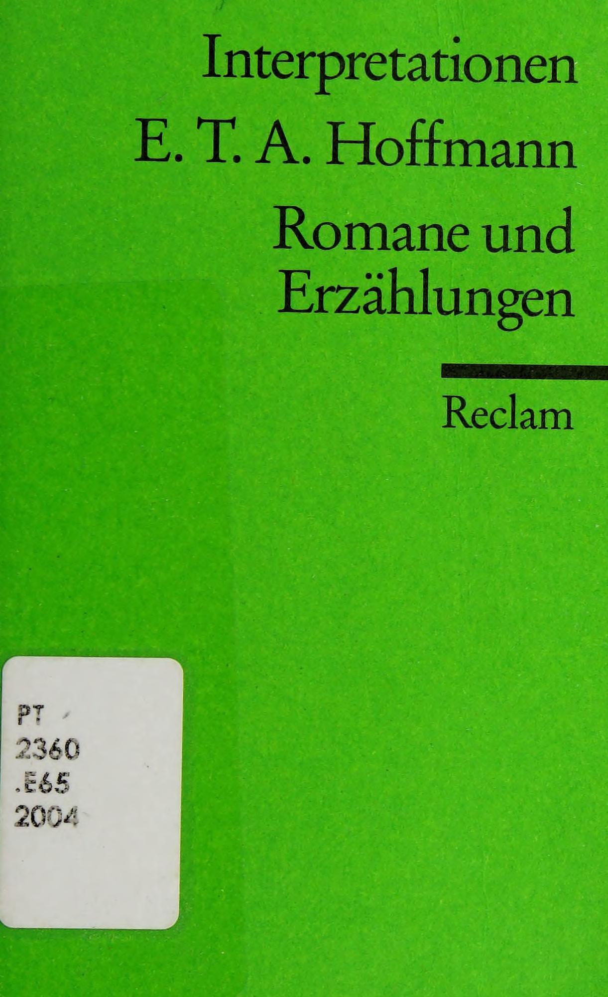 Romane Und Erzählungen. Interpretationen