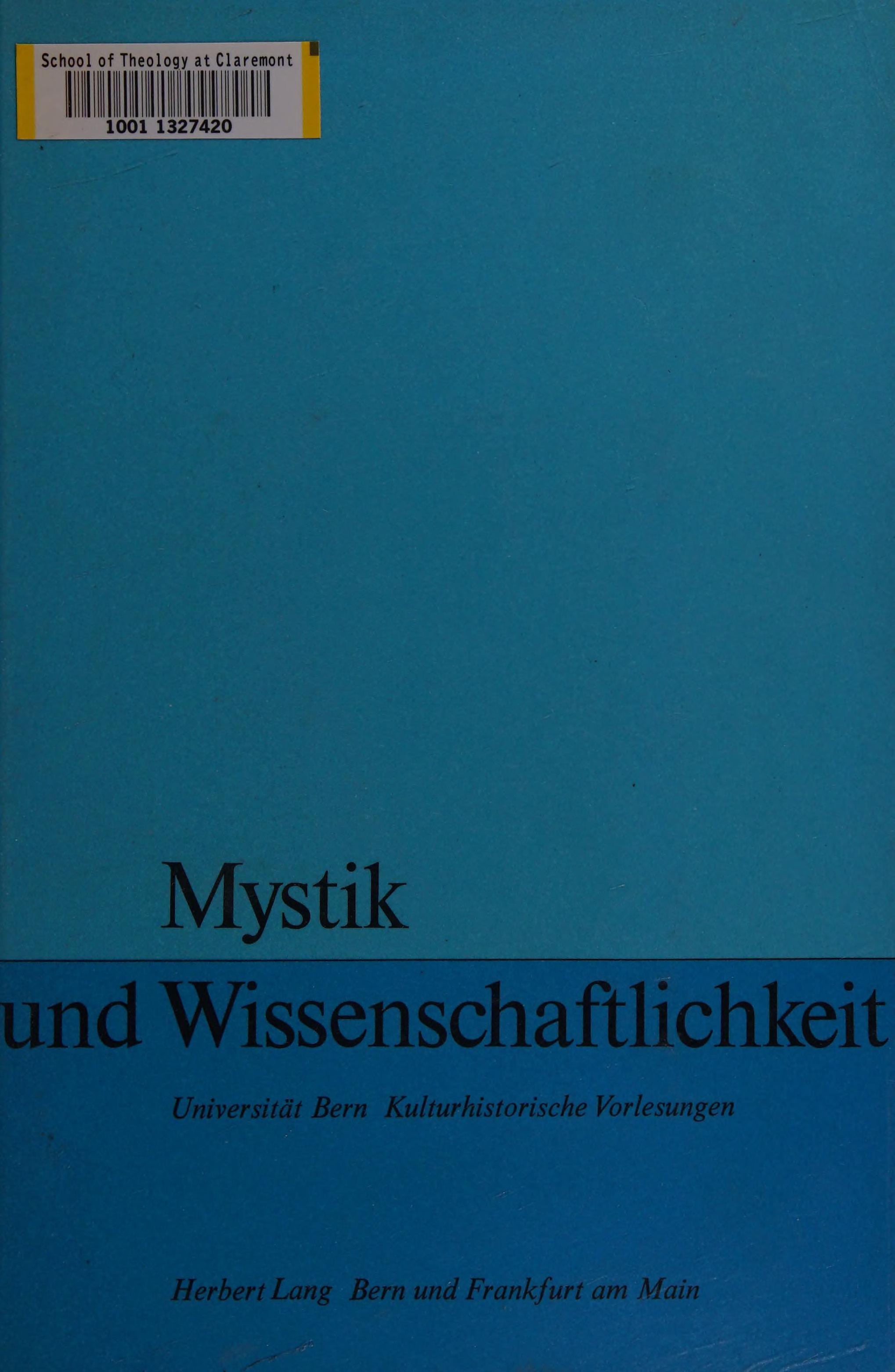 Mystik Und Wissenschaftlichkeit