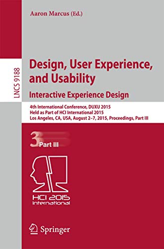 Design, User Experience, And Usability: Interactive Experience Design