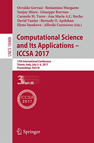 Computational Science And Its Applications – ICCSA 2017