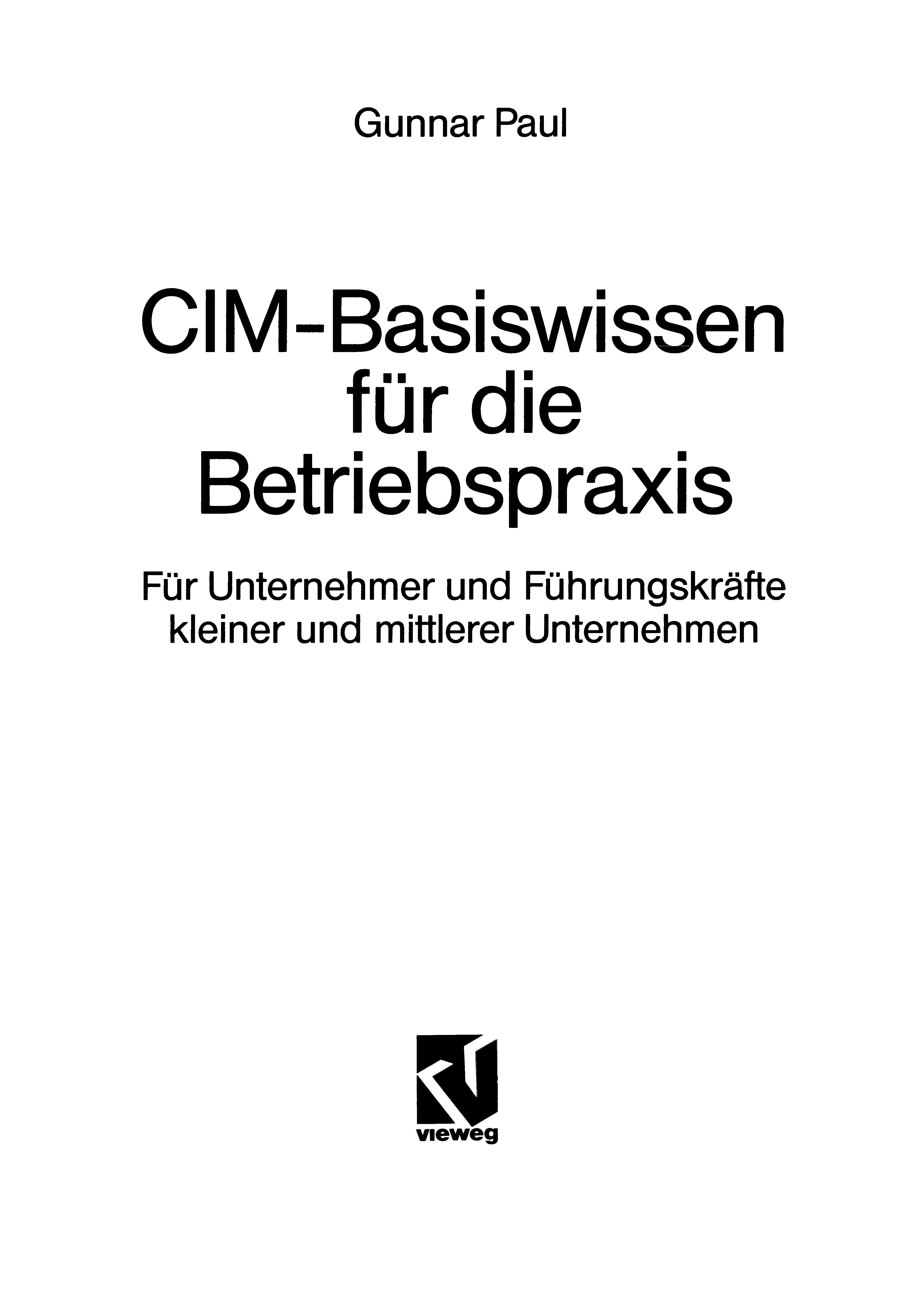 CIM-Basiswissen Für Die Betriebspraxis