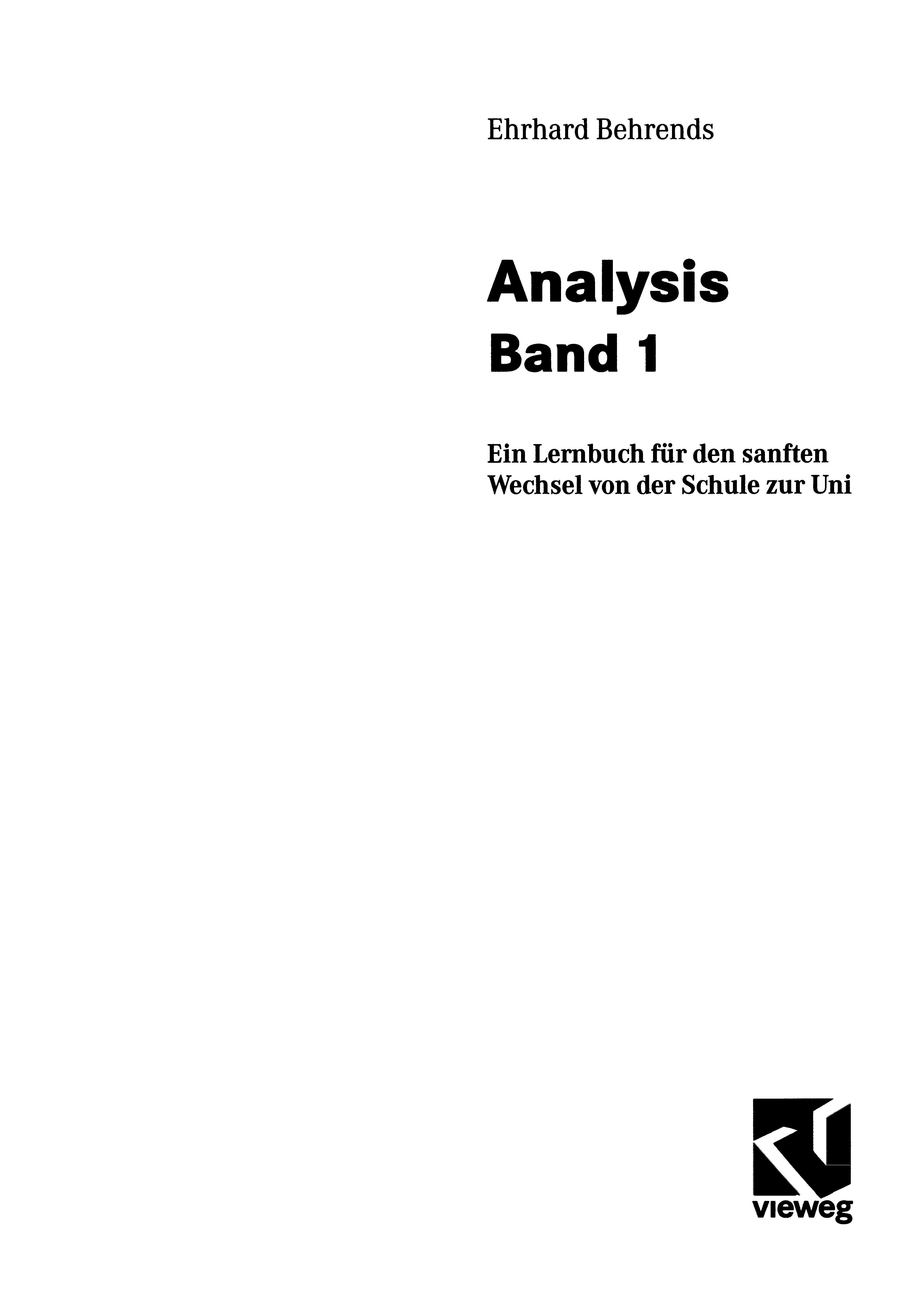 Analysis Band 1