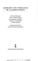 Lehramt Und Theologie Im 16. Jahrhundert