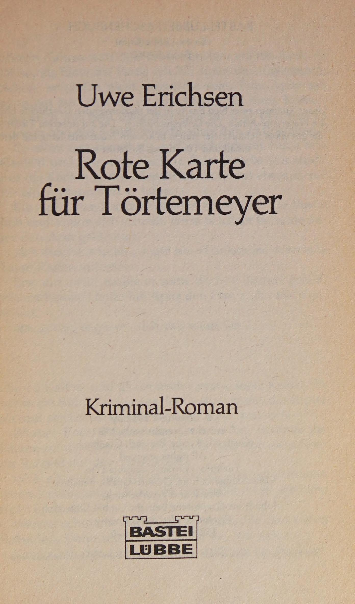 Rote Karte Für Törtemeyer