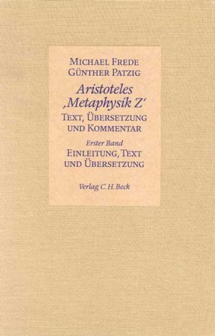 Aristoteles, Metaphysik Z