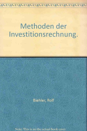 Methoden Der Investitionsrechnung