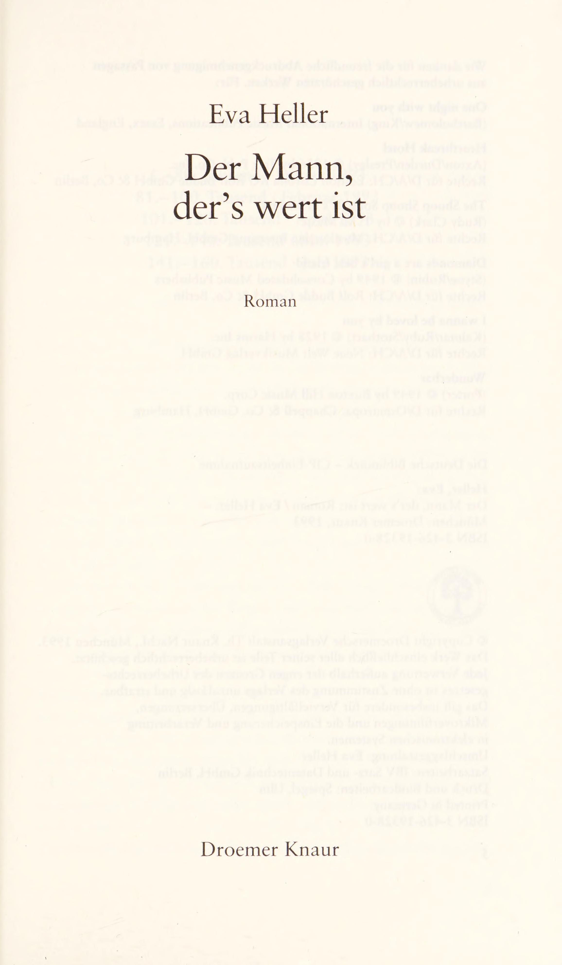 Der Mann, Der's Wert Ist