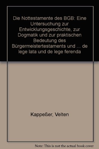 Die Nottestamente des BGB