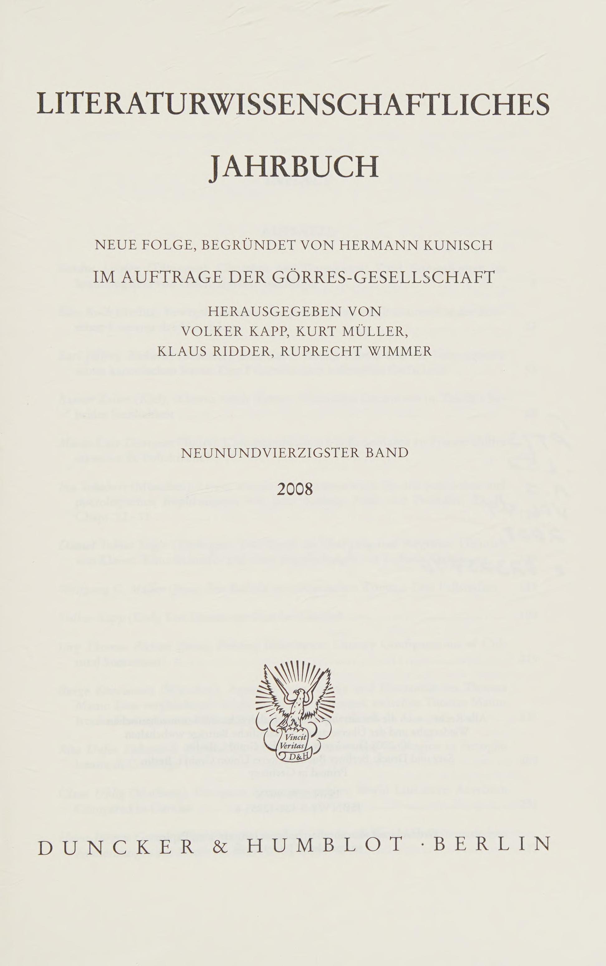 Literaturwissenschaftliches Jahrbuch