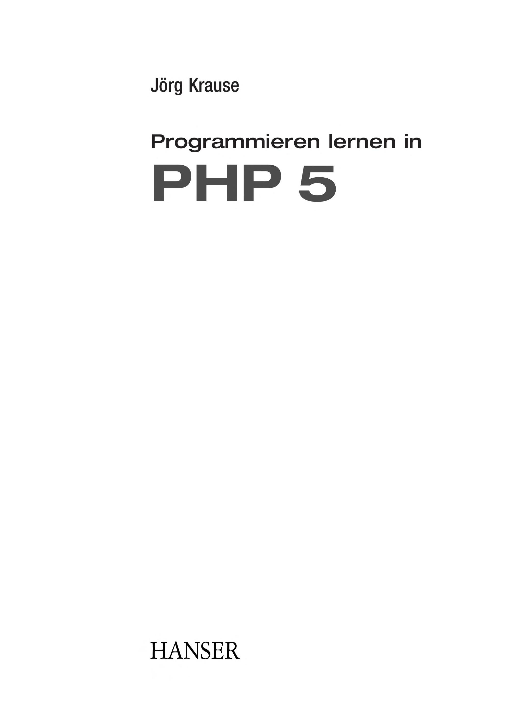 Programmieren Lernen in PHP 5