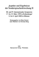 Aspekte und Ergebnisse der Sondersprachenforschung.