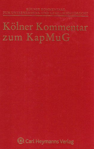 Kolner Kommentar zum KapMuG