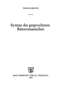 Syntax Des Gesprochenen Rätoromanischen