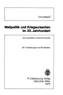 Weltpolitik und Kriegsursachen im 20. Jahrhundert