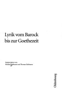 Lyrik Vom Barock Bis Zur Goethezeit