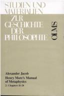Henry More's Manual of Metaphysics