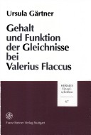 Gehalt Und Funktion Der Gleichnisse Bei Valerius Flaccus