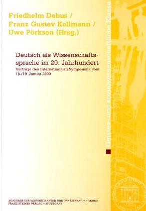 Deutsch Als Wissenschaftssprache Im 20. Jahrhundert