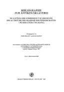 Forschungen zur antiken Sklaverei Beiheft 4: Bibliographie zur antiken Sklaverei (vols. I II cpl.)