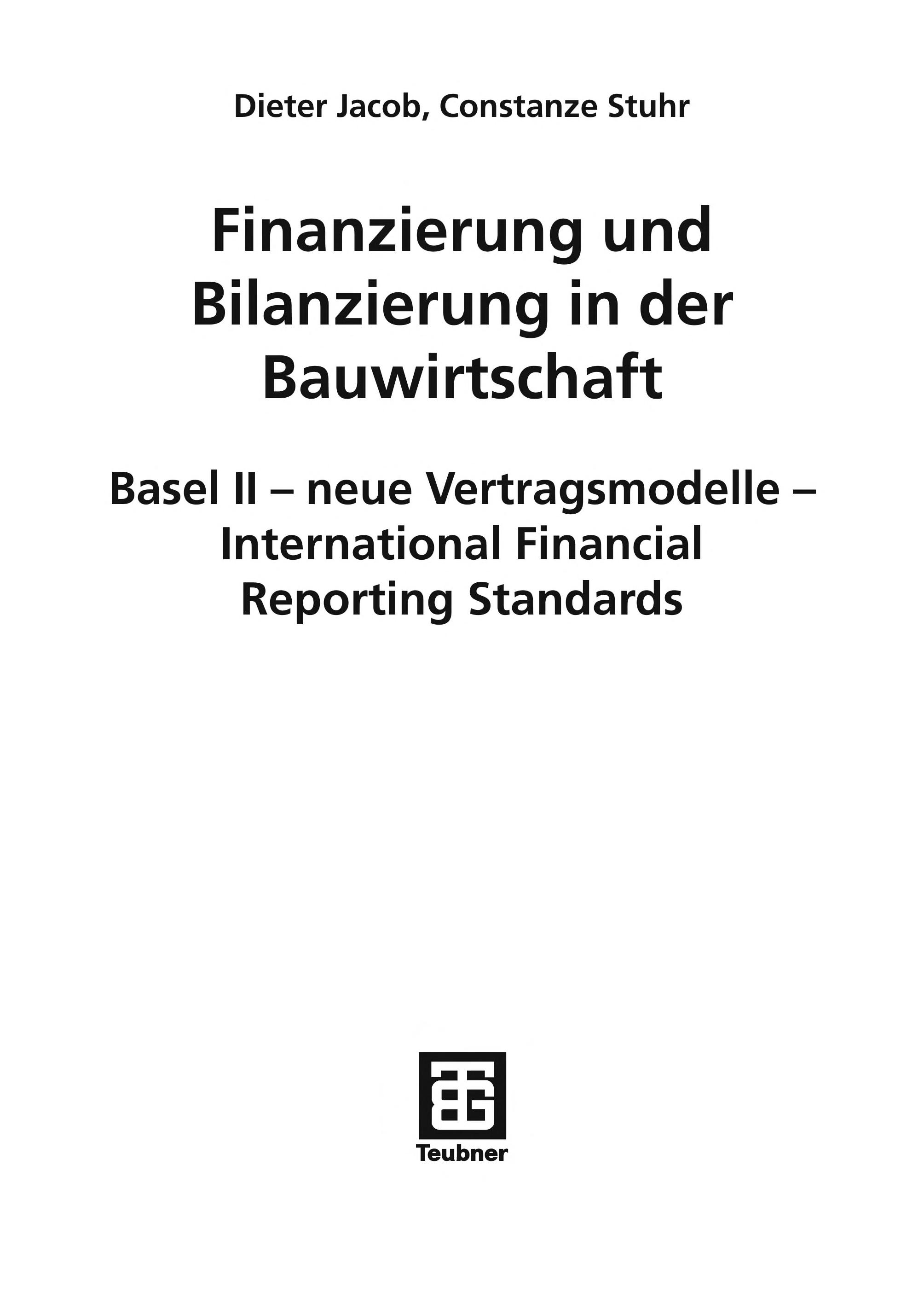 Finanzierung und Bilanzierung in der Bauwirtschaft