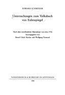 Untersuchungen zum Volksbuch von Eulenspiegel