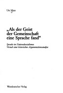 „Als Der Geist Der Gemeinschaft Eine Sprache Fand“