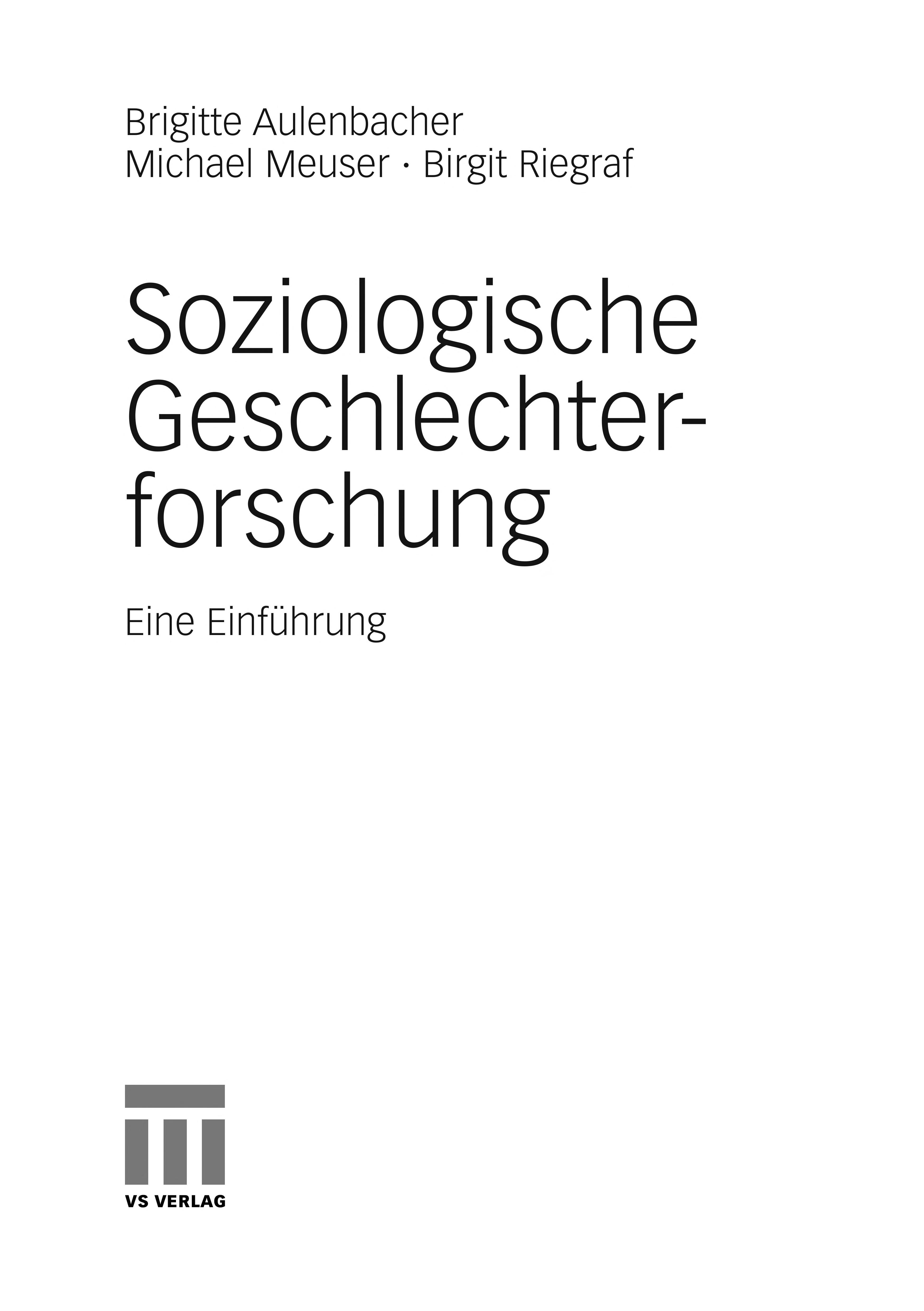 Soziologische Geschlechterforschung
